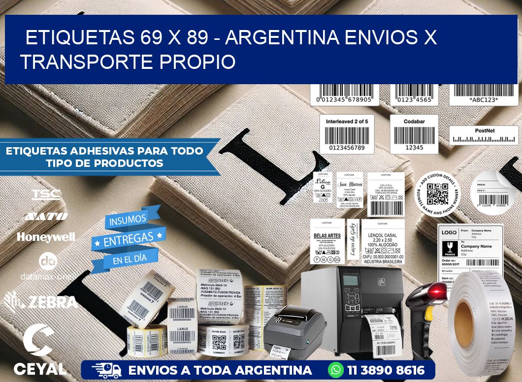 ETIQUETAS 69 x 89 – ARGENTINA ENVIOS X TRANSPORTE PROPIO