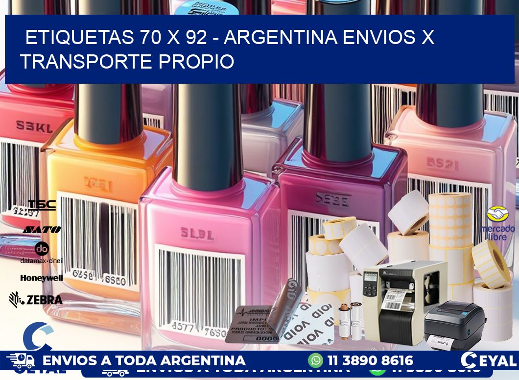 ETIQUETAS 70 x 92 – ARGENTINA ENVIOS X TRANSPORTE PROPIO