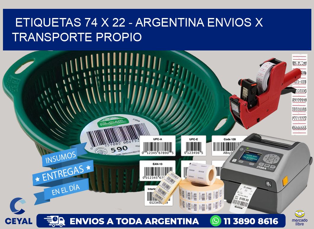 ETIQUETAS 74 x 22 – ARGENTINA ENVIOS X TRANSPORTE PROPIO