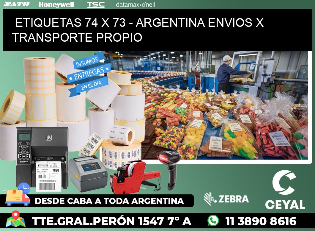 ETIQUETAS 74 x 73 - ARGENTINA ENVIOS X TRANSPORTE PROPIO