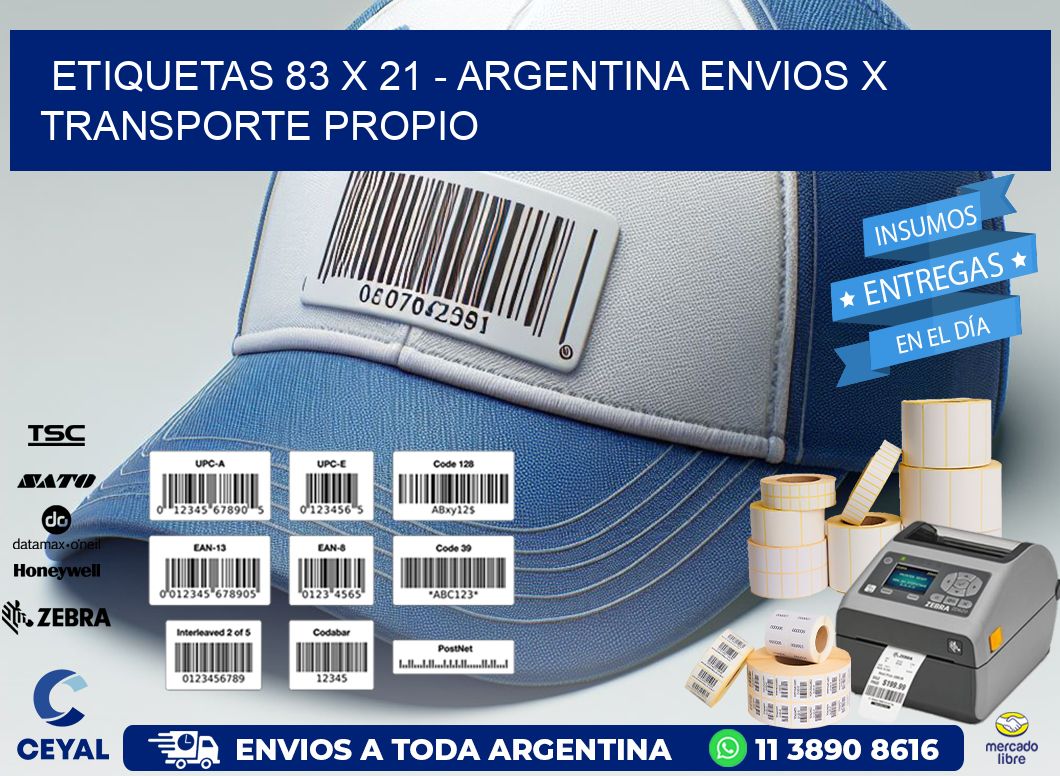 ETIQUETAS 83 x 21 - ARGENTINA ENVIOS X TRANSPORTE PROPIO