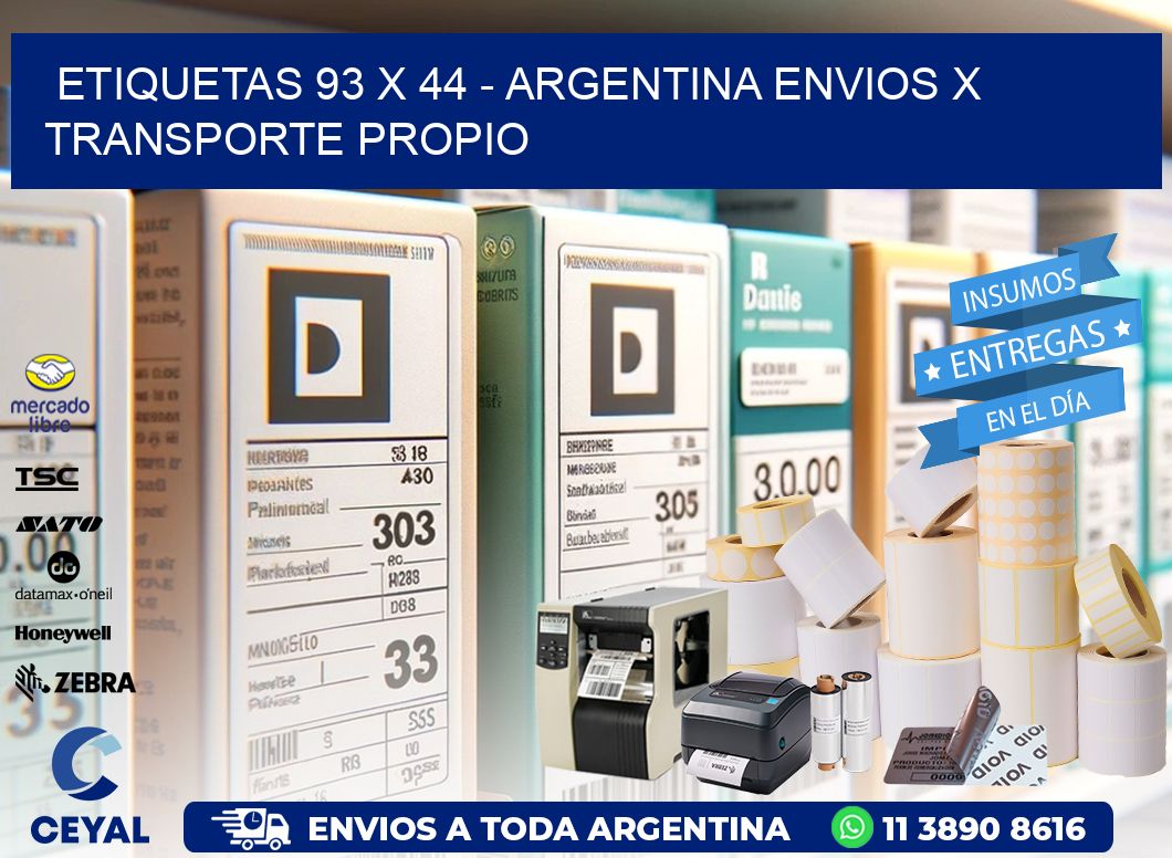 ETIQUETAS 93 x 44 – ARGENTINA ENVIOS X TRANSPORTE PROPIO