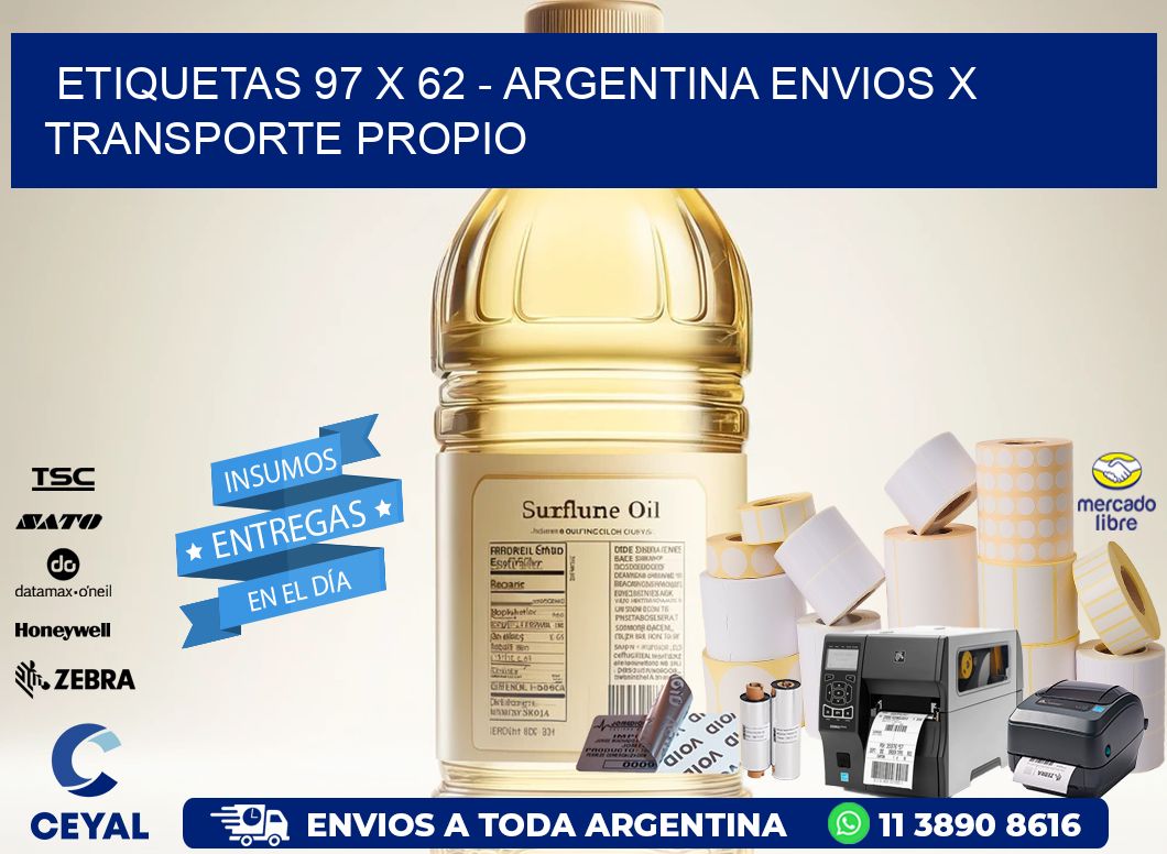 ETIQUETAS 97 x 62 - ARGENTINA ENVIOS X TRANSPORTE PROPIO