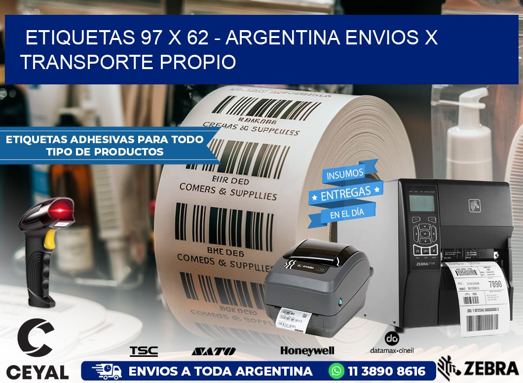 ETIQUETAS 97 x 62 – ARGENTINA ENVIOS X TRANSPORTE PROPIO