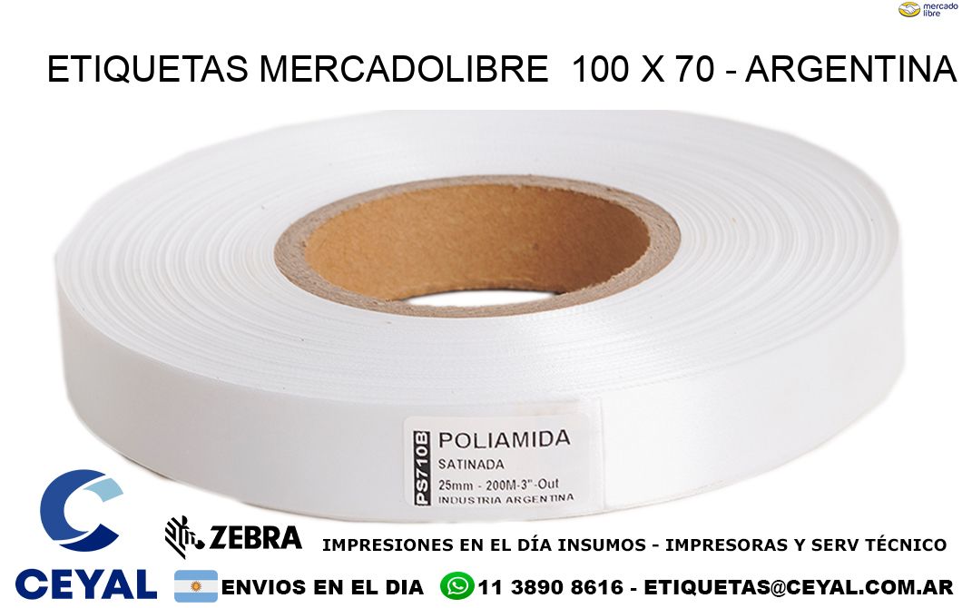 ETIQUETAS MERCADOLIBRE  100 x 70 - ARGENTINA