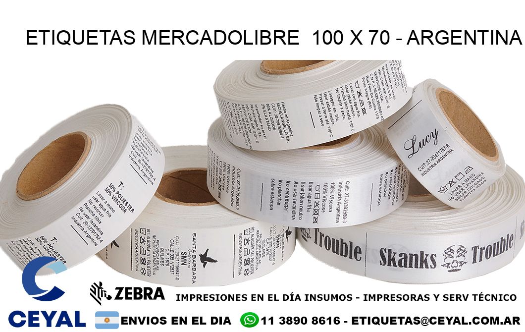 ETIQUETAS MERCADOLIBRE  100 x 70 - ARGENTINA