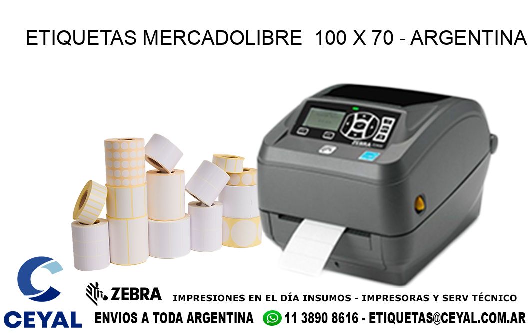 ETIQUETAS MERCADOLIBRE  100 x 70 - ARGENTINA