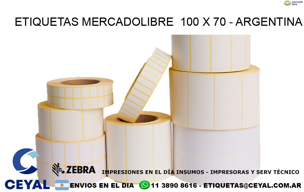 ETIQUETAS MERCADOLIBRE  100 x 70 – ARGENTINA