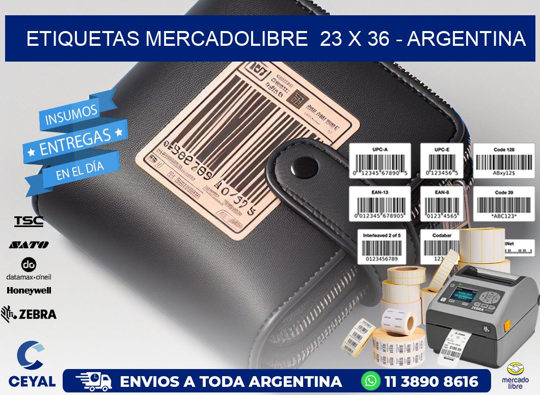 ETIQUETAS MERCADOLIBRE  23 x 36 - ARGENTINA