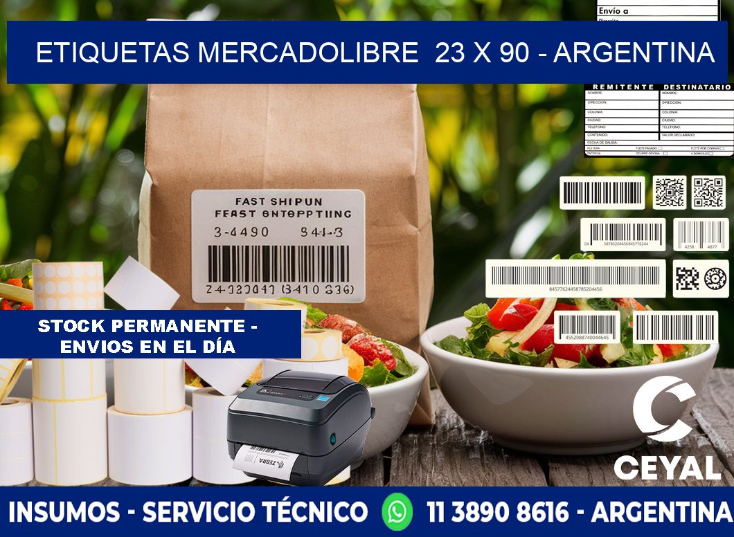 ETIQUETAS MERCADOLIBRE  23 x 90 - ARGENTINA