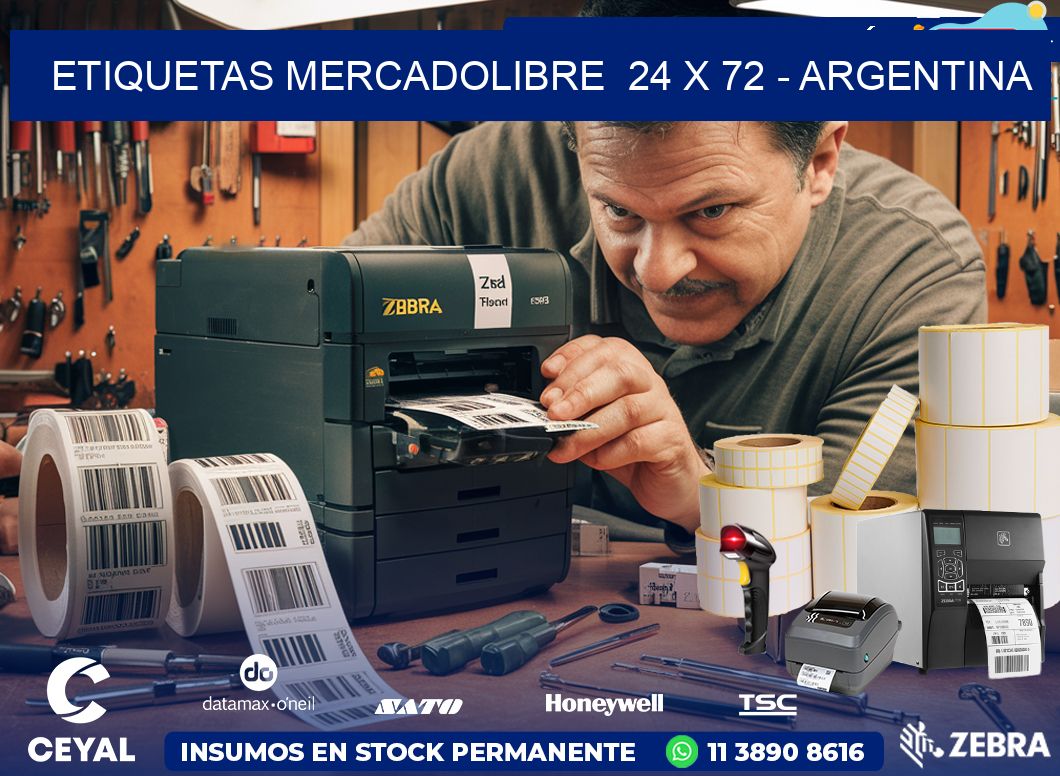 ETIQUETAS MERCADOLIBRE  24 x 72 - ARGENTINA