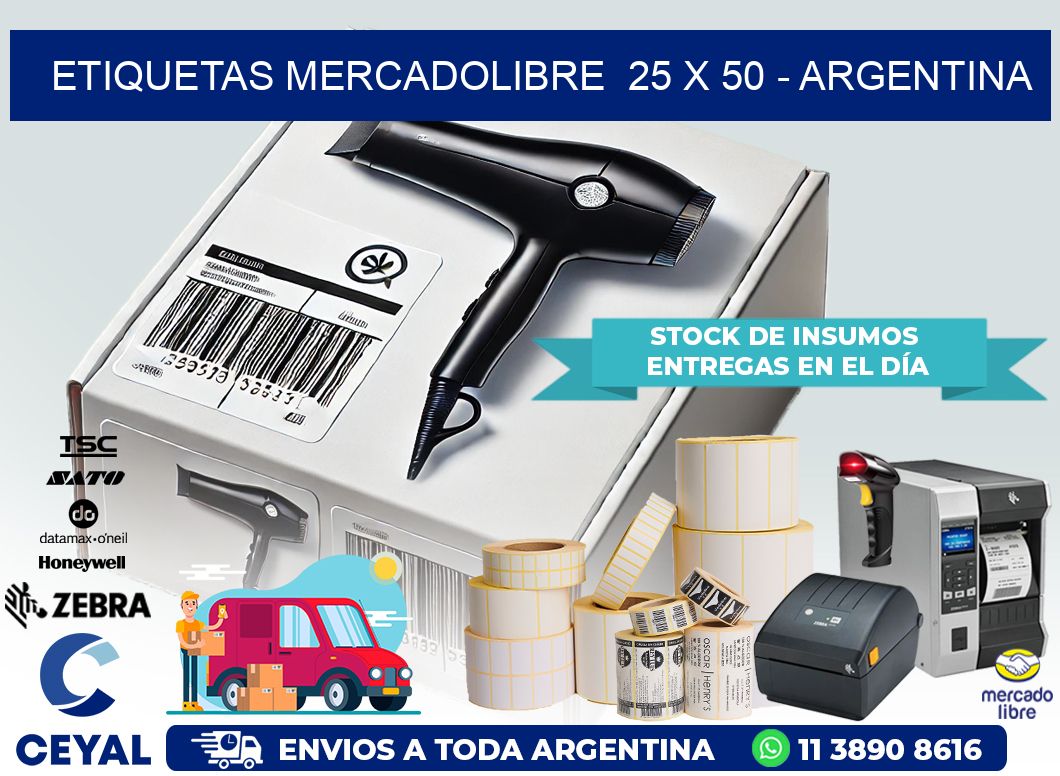 ETIQUETAS MERCADOLIBRE  25 x 50 – ARGENTINA