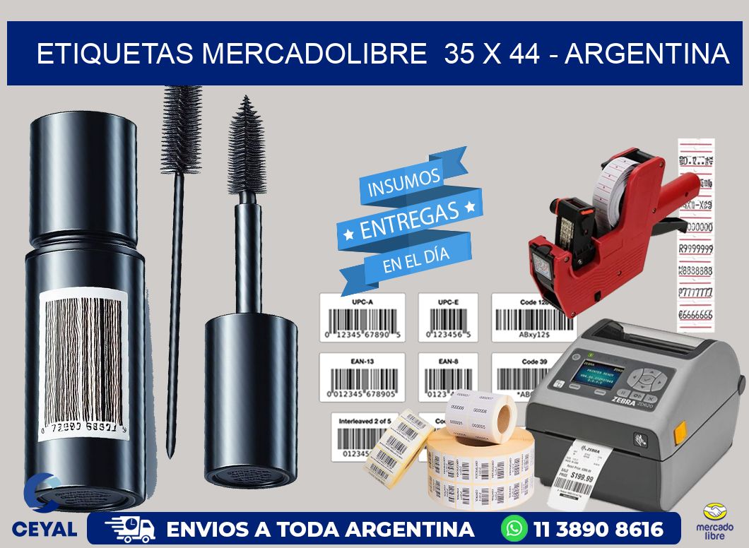 ETIQUETAS MERCADOLIBRE  35 x 44 - ARGENTINA