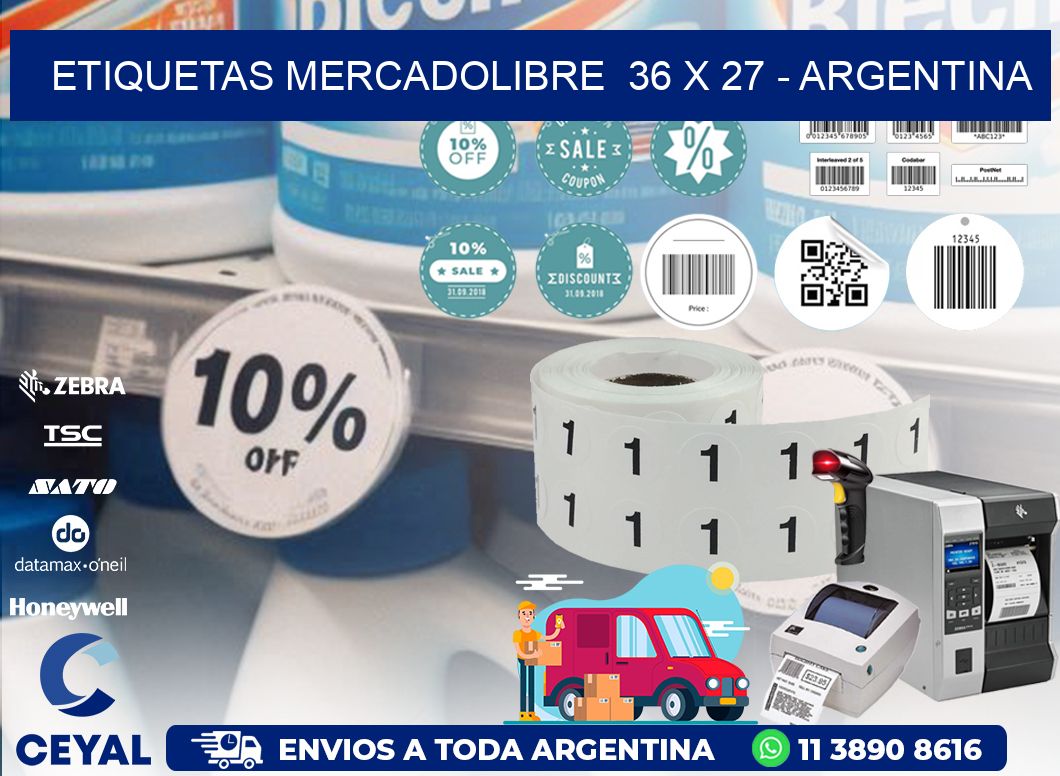 ETIQUETAS MERCADOLIBRE  36 x 27 - ARGENTINA