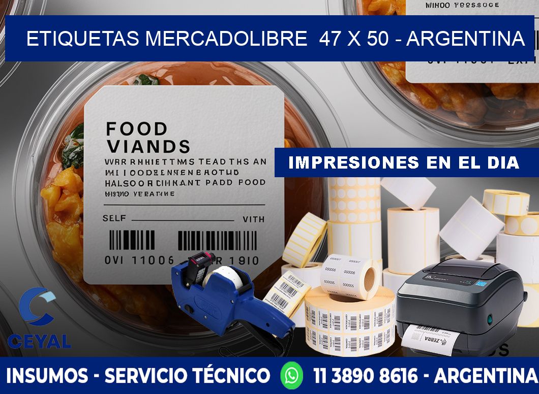 ETIQUETAS MERCADOLIBRE  47 x 50 - ARGENTINA