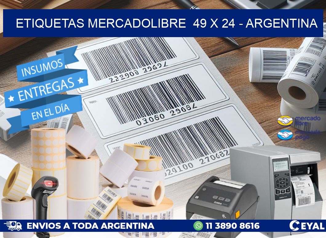 ETIQUETAS MERCADOLIBRE  49 x 24 - ARGENTINA