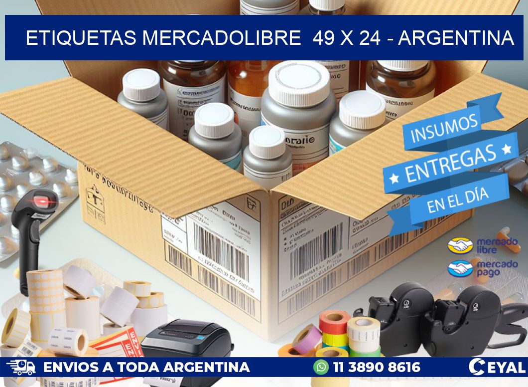 ETIQUETAS MERCADOLIBRE  49 x 24 - ARGENTINA