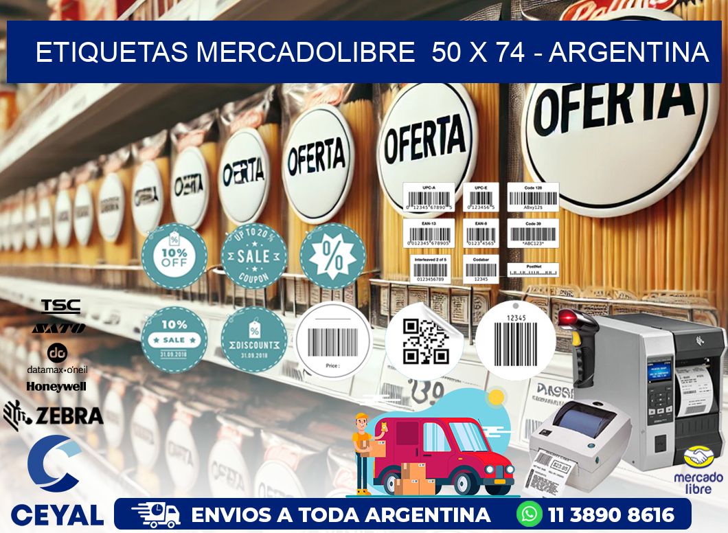 ETIQUETAS MERCADOLIBRE  50 x 74 - ARGENTINA