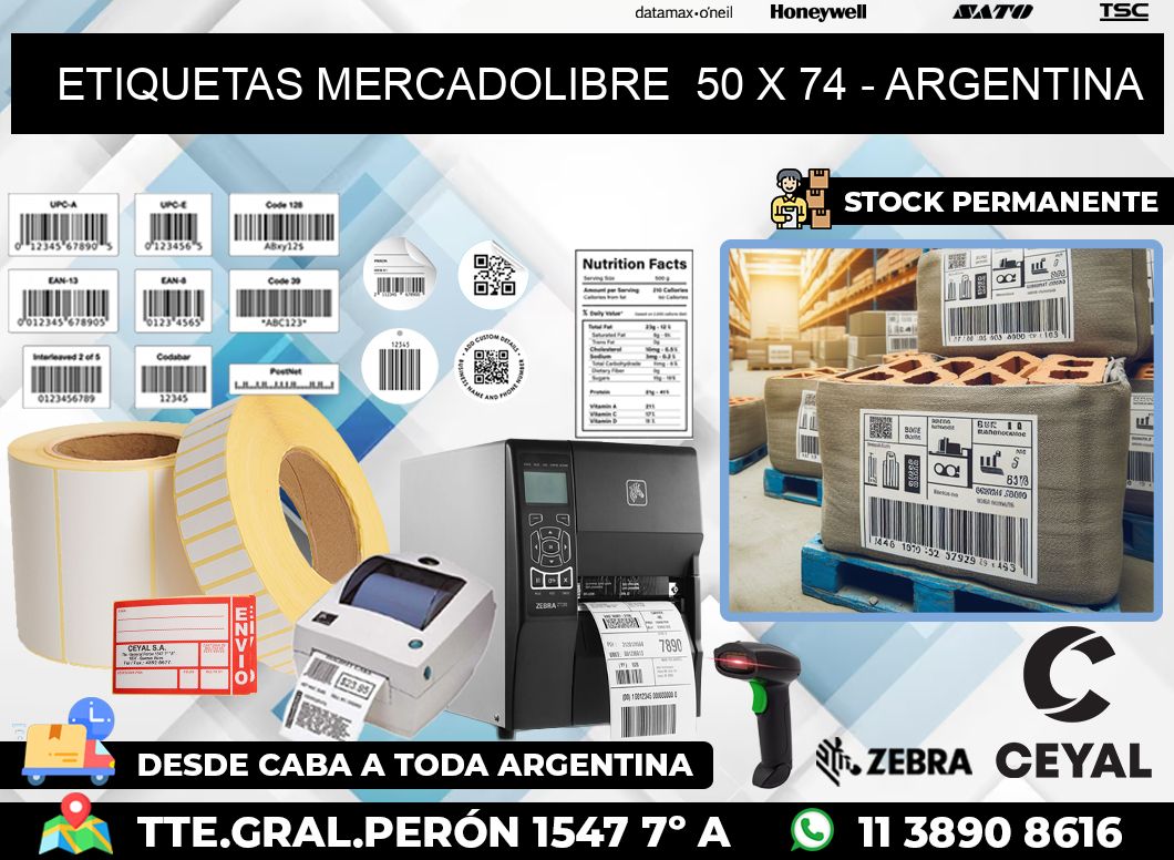 ETIQUETAS MERCADOLIBRE  50 x 74 – ARGENTINA