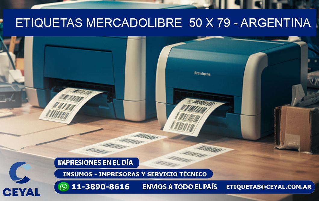 ETIQUETAS MERCADOLIBRE  50 x 79 - ARGENTINA