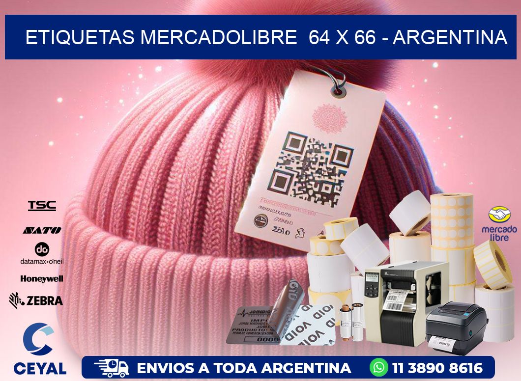 ETIQUETAS MERCADOLIBRE  64 x 66 - ARGENTINA