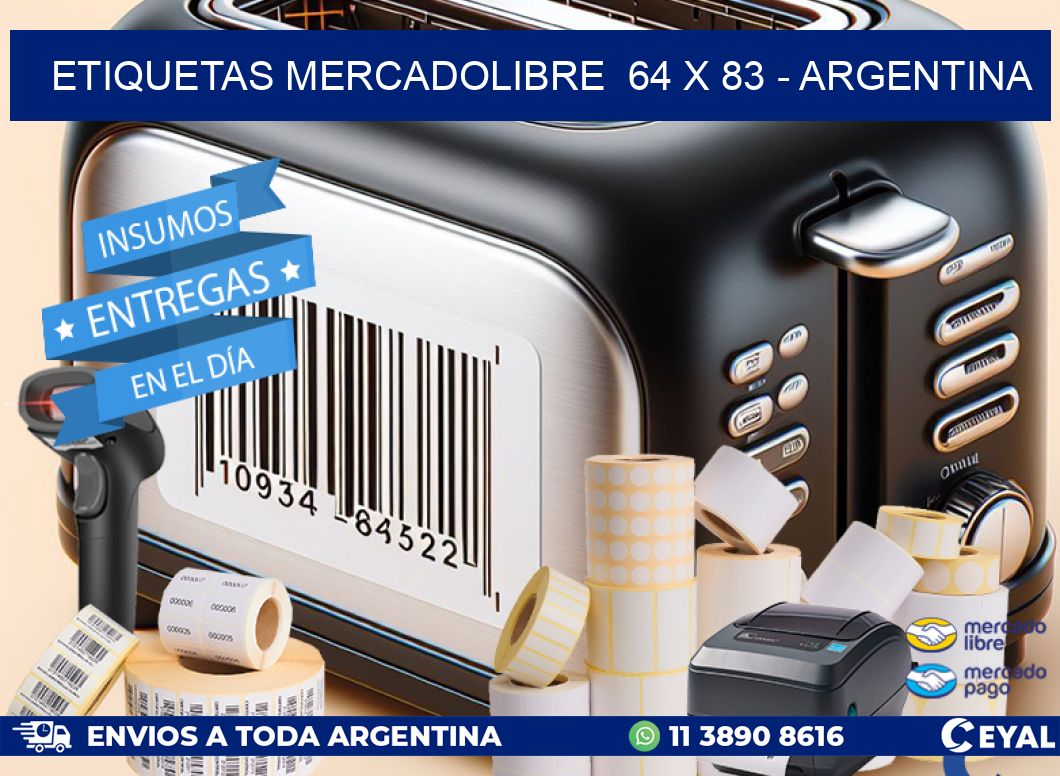 ETIQUETAS MERCADOLIBRE  64 x 83 - ARGENTINA