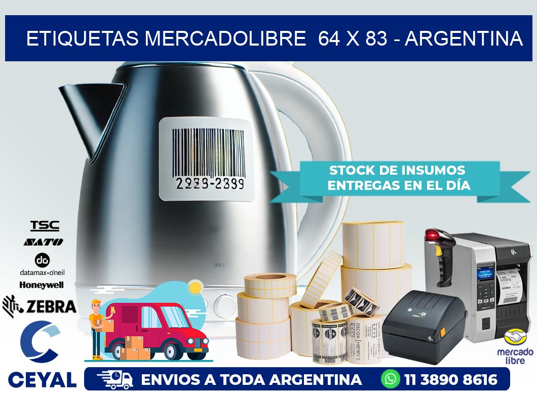 ETIQUETAS MERCADOLIBRE  64 x 83 – ARGENTINA