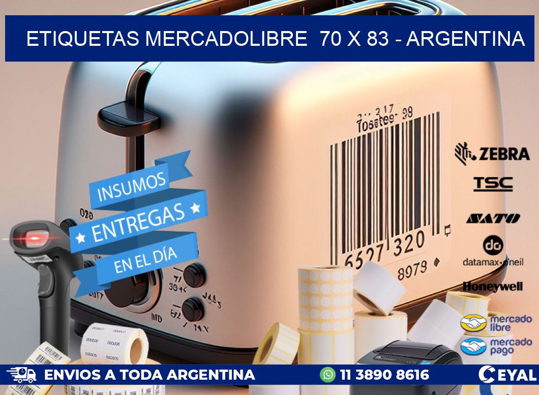 ETIQUETAS MERCADOLIBRE  70 x 83 - ARGENTINA