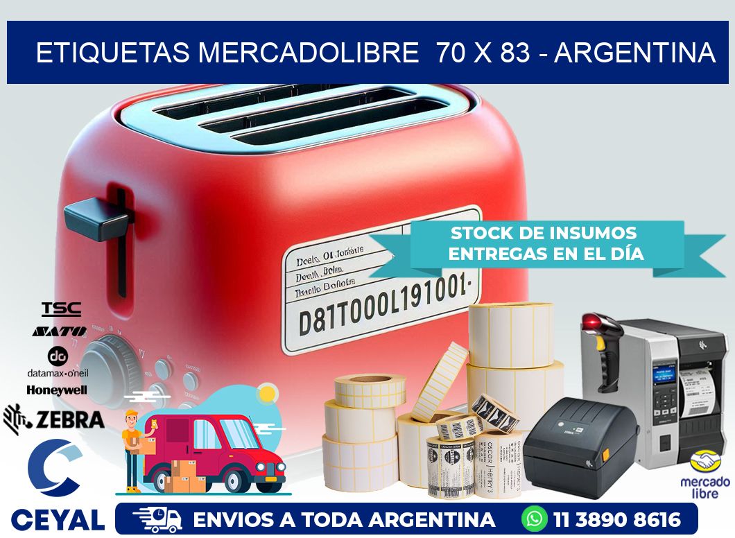 ETIQUETAS MERCADOLIBRE  70 x 83 – ARGENTINA