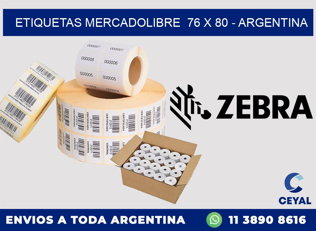 ETIQUETAS MERCADOLIBRE  76 x 80 – ARGENTINA