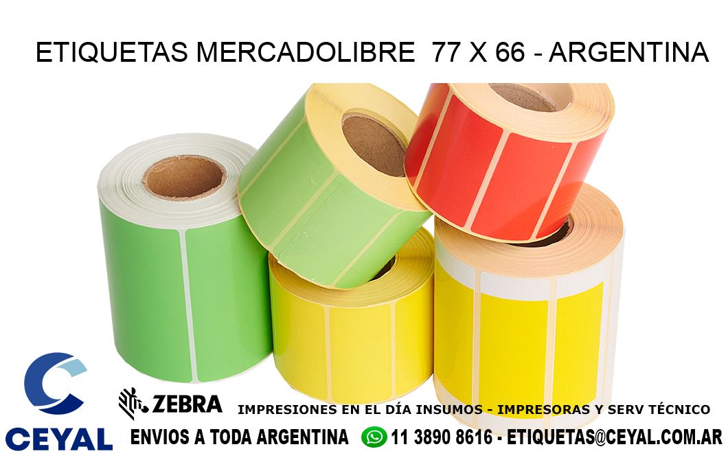 ETIQUETAS MERCADOLIBRE  77 x 66 - ARGENTINA