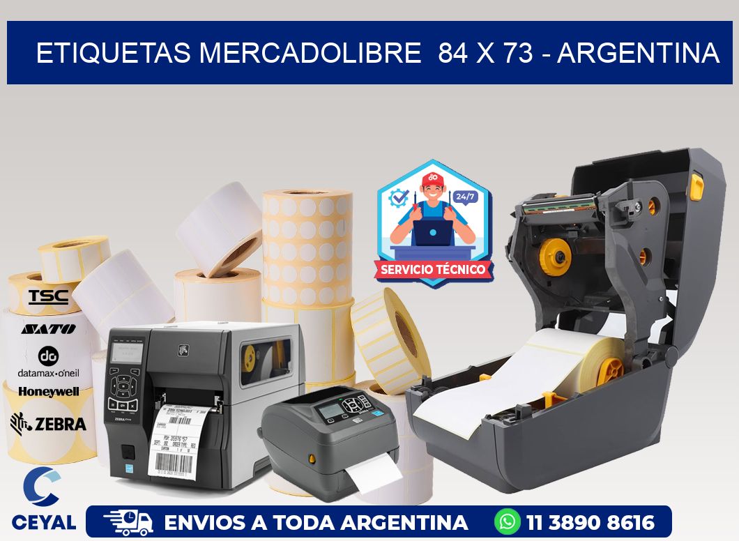 ETIQUETAS MERCADOLIBRE  84 x 73 - ARGENTINA