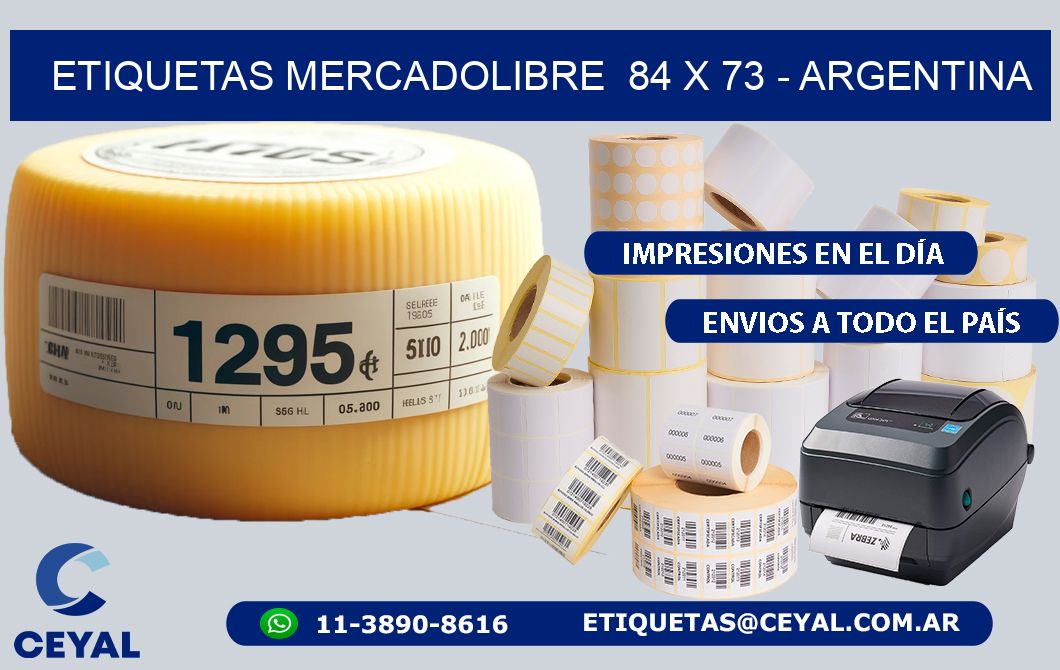 ETIQUETAS MERCADOLIBRE  84 x 73 - ARGENTINA