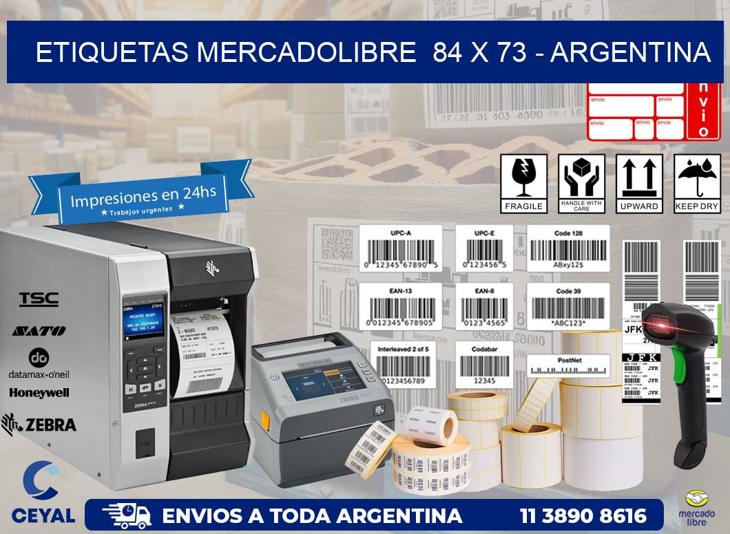 ETIQUETAS MERCADOLIBRE  84 x 73 – ARGENTINA