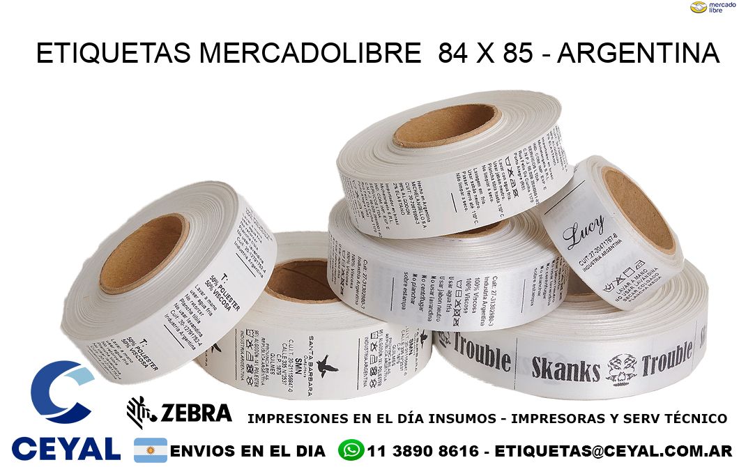 ETIQUETAS MERCADOLIBRE  84 x 85 - ARGENTINA