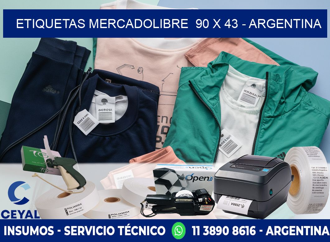 ETIQUETAS MERCADOLIBRE  90 x 43 - ARGENTINA