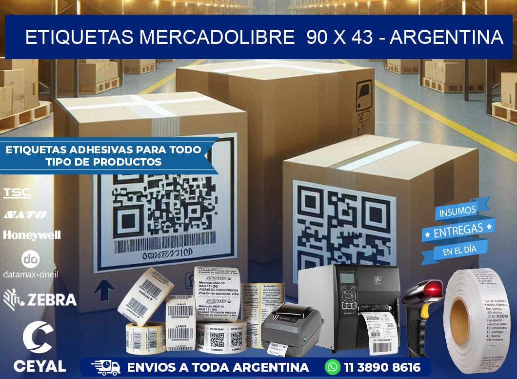 ETIQUETAS MERCADOLIBRE  90 x 43 – ARGENTINA