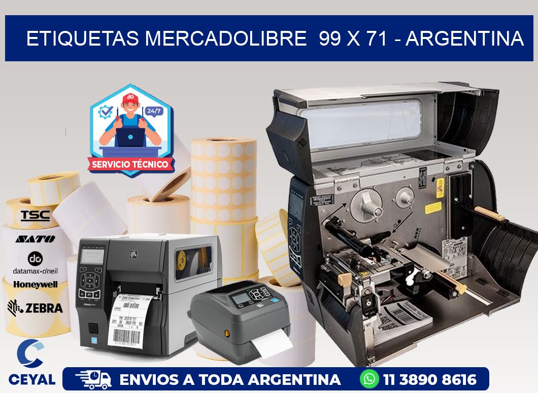 ETIQUETAS MERCADOLIBRE  99 x 71 - ARGENTINA