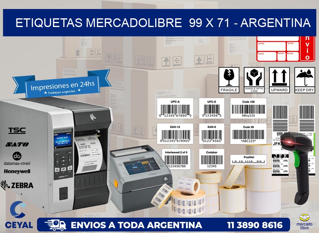 ETIQUETAS MERCADOLIBRE  99 x 71 – ARGENTINA