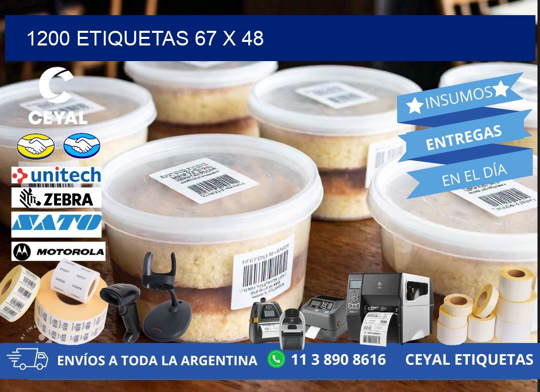 1200 ETIQUETAS 67 x 48