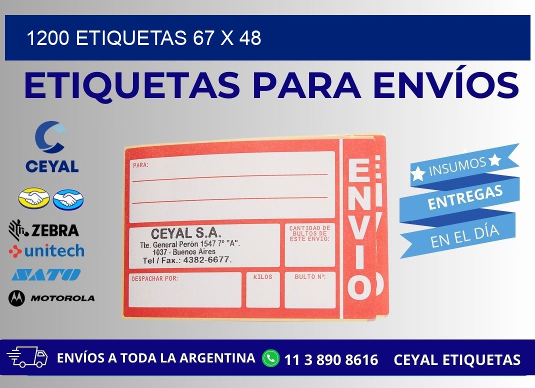 1200 ETIQUETAS 67 x 48
