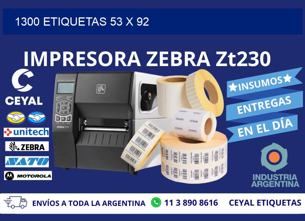 1300 ETIQUETAS 53 x 92