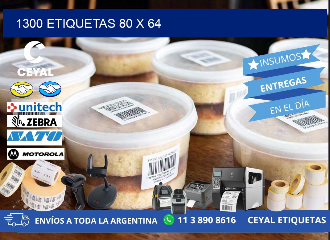 1300 ETIQUETAS 80 x 64