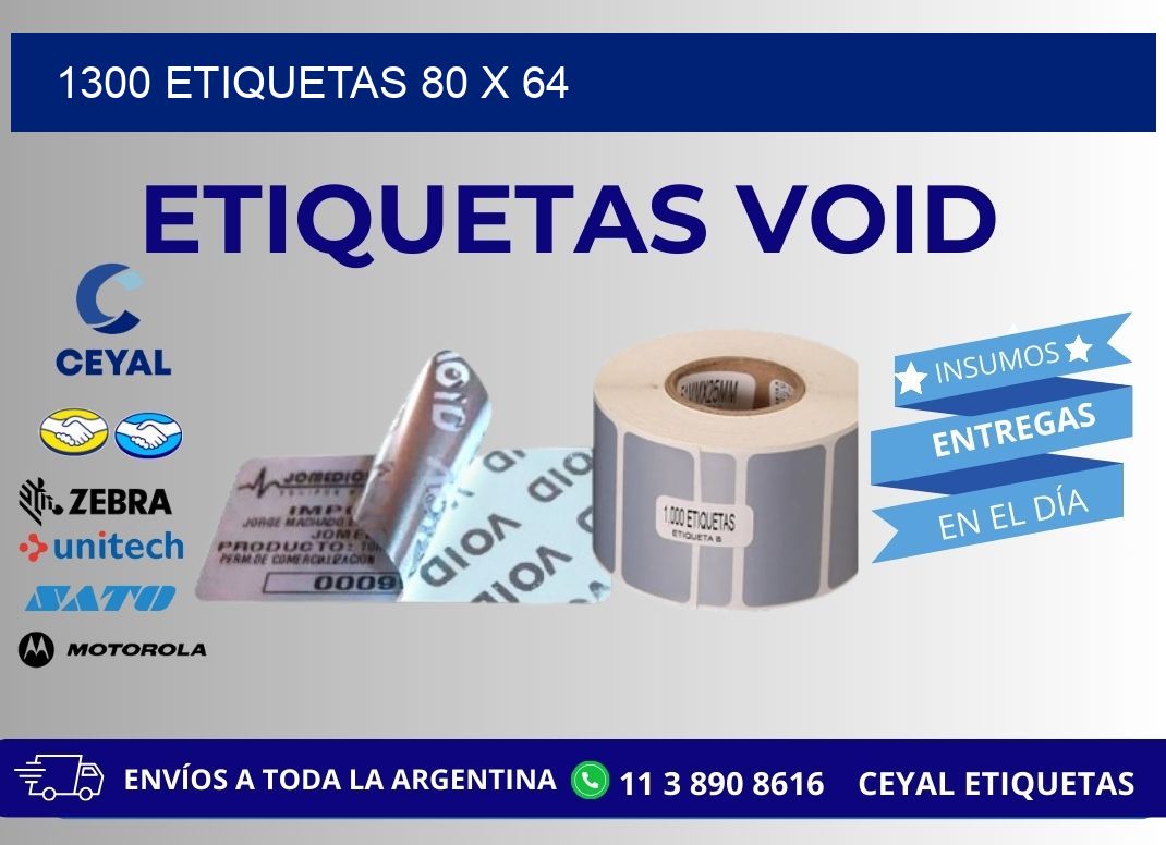 1300 ETIQUETAS 80 x 64