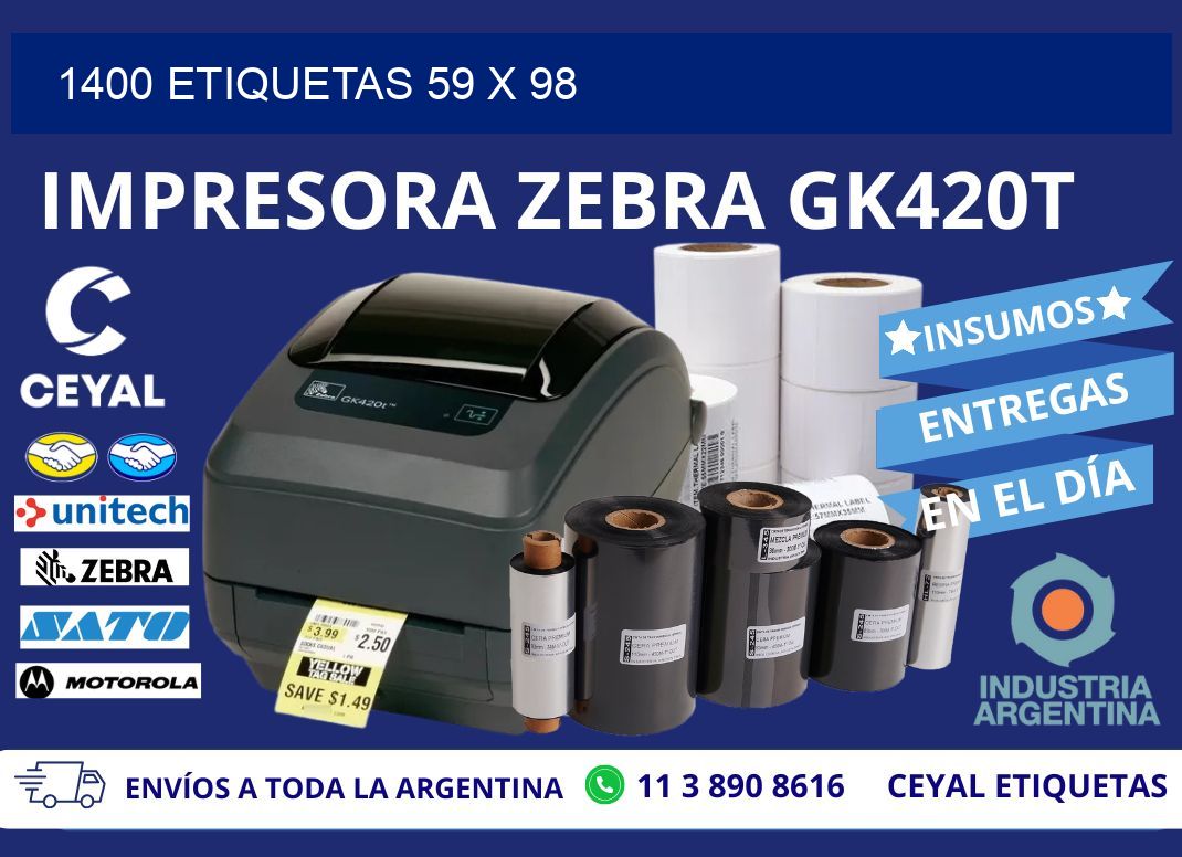 1400 ETIQUETAS 59 x 98