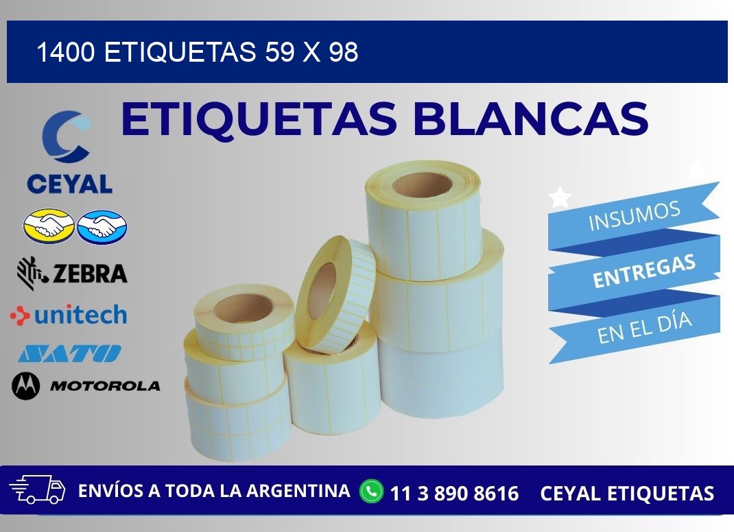 1400 ETIQUETAS 59 x 98