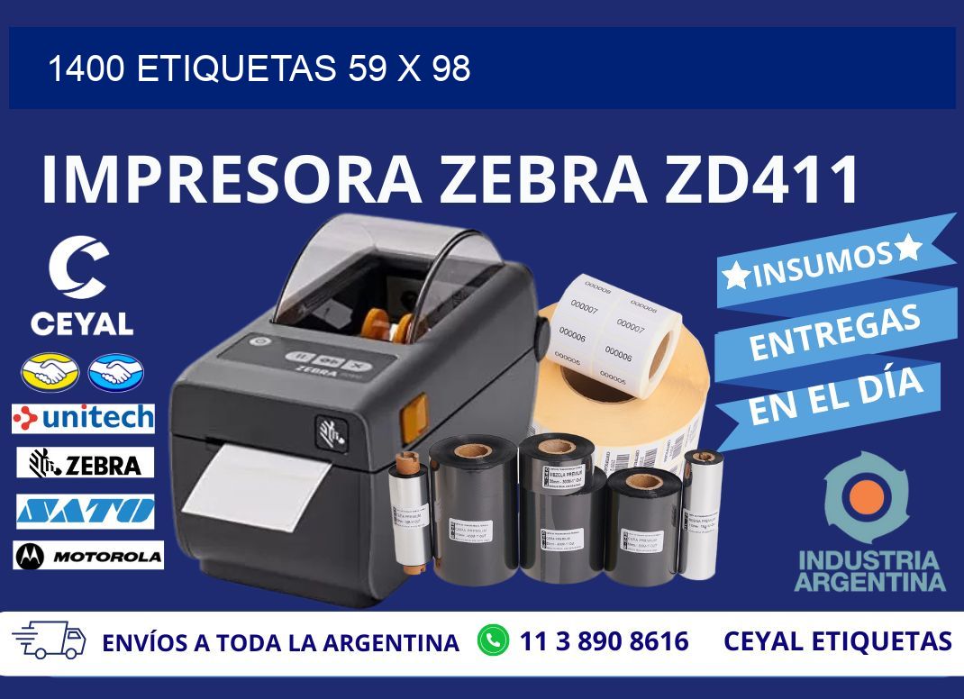 1400 ETIQUETAS 59 x 98