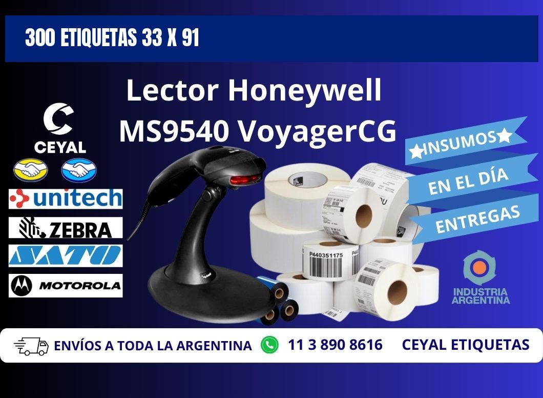 300 ETIQUETAS 33 x 91