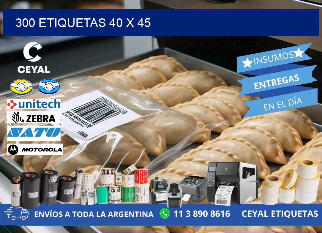 300 ETIQUETAS 40 x 45