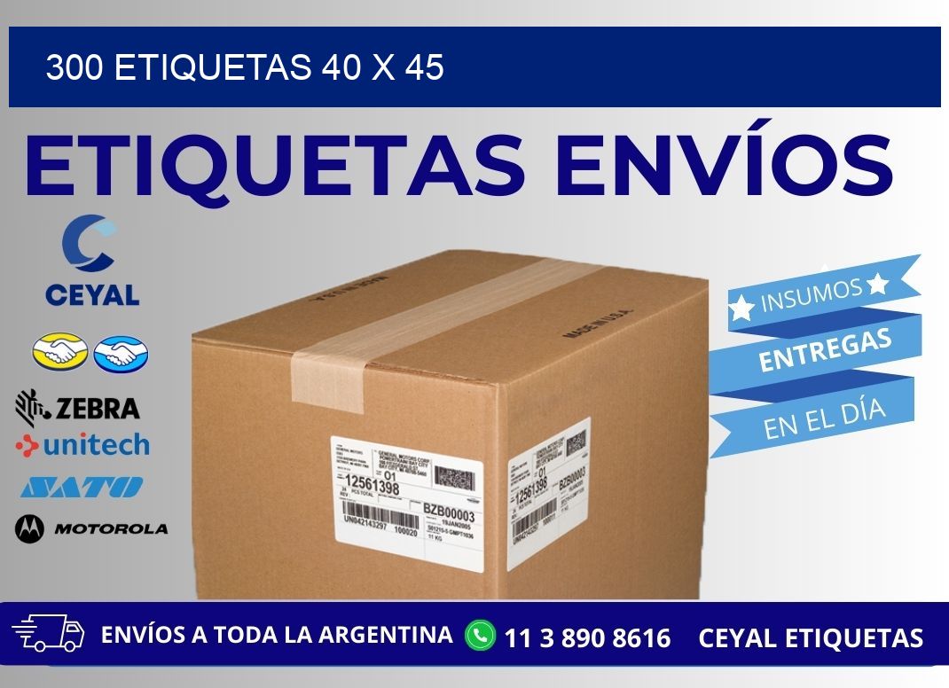 300 ETIQUETAS 40 x 45